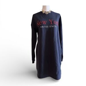 2/$20 - Navy Blue New York Sweatshirt Dress - Mid weight - XS